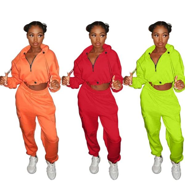 

two piece set women women matching sets track suit sportswear set two piece crop solid color sets, White