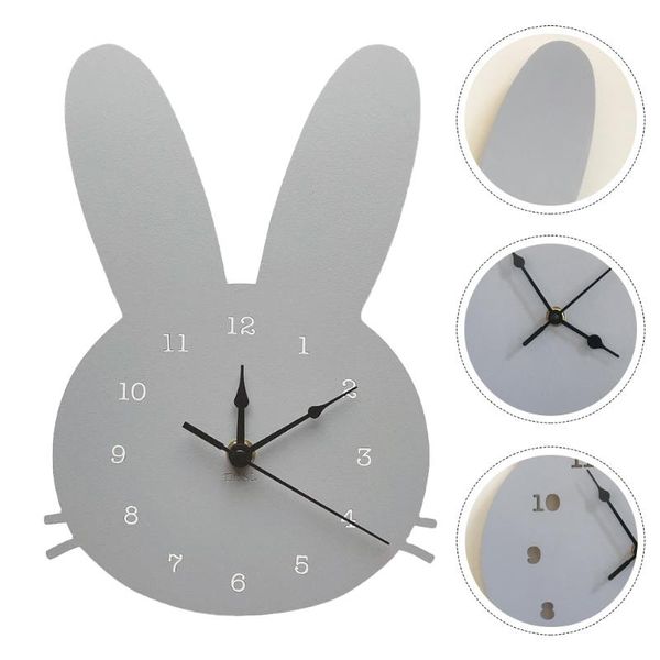

wall clocks 1pc nordic style clock wooden decor for home (grey)