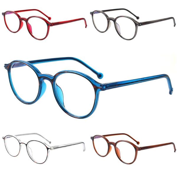 

sunglasses 5 pack reading glasses round frame blue light blocking spring hinge readers for women and men stylish eyewear, White;black