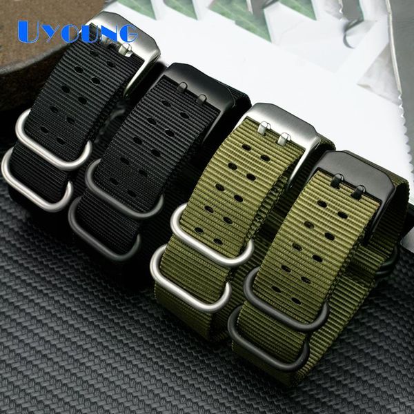 

watch bands arrival militar nato strap striped simple replacement nylon band bracelet accessories waterproof 280mm men, Black;brown