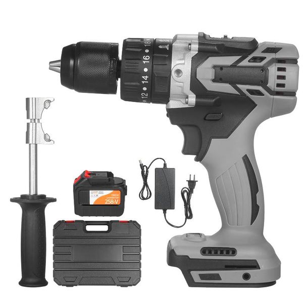

professiona electric drills cordless drill driver 21v 6.0a batteries max torque 200n.m variable speed impact hammer diy screwdriver