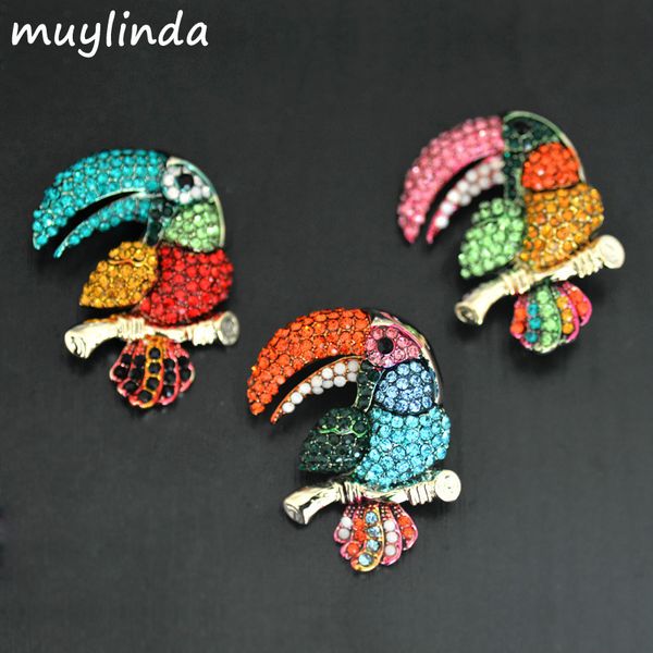 

factory wholesale new fashion big billed bird rhinestone brooch clothing accessories suit dress pin hea/rtsch/rome