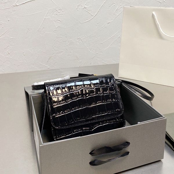 

women crossbody bag alligator leather flap wallet square tofu bags mobile phone purse quality crocodile pattern