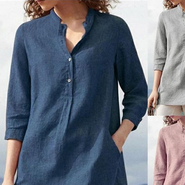 

womens blouses spring autumn leisure white shirts button v neck cardigan loose long sleeve shirt cotton blouses