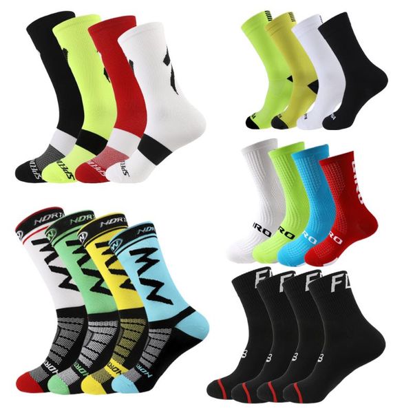 

sports socks 4 pairs cycling thigh high women mens soccer basketball running, Black