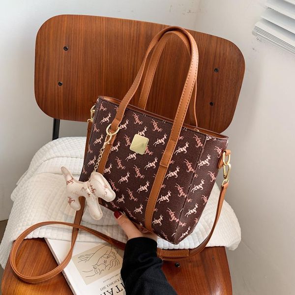 

simple bag fashion style large women casual 2021 western capacity tote new printing one-shoulder handbag tide nopoo