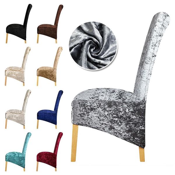 

chair covers 1 piece xl size cover large big shiny velvet fabric high long back for restaurant el