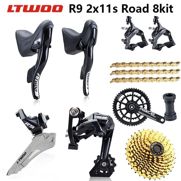 

bike derailleurs ltwoo r9 2x11 speed, 22s road groupset shifter + rear front +cassete 11v crankset 5800, r7000