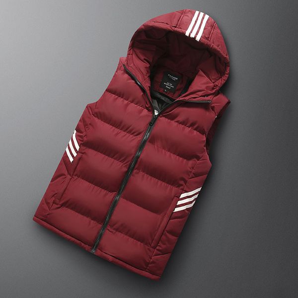 

autumn and winter hooded down cotton waistcoat men's fatter big size jacket fashion, Black;white