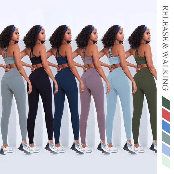

yoga outfit r&w naked feel high waist ankle pants women sports workout tight leggings running joggers brand training pant legging