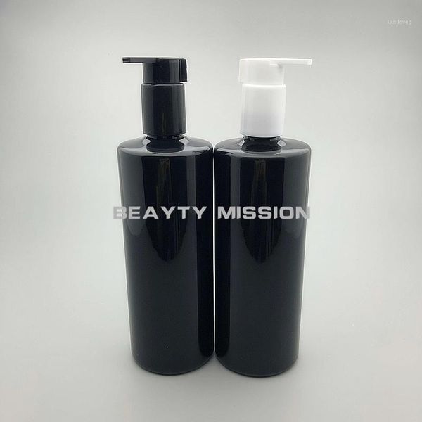 

storage bottles & jars beauty mission 12pcs/lot 500ml black plastic pet bottle with white/black lotion pump , empty shampoo container dispen