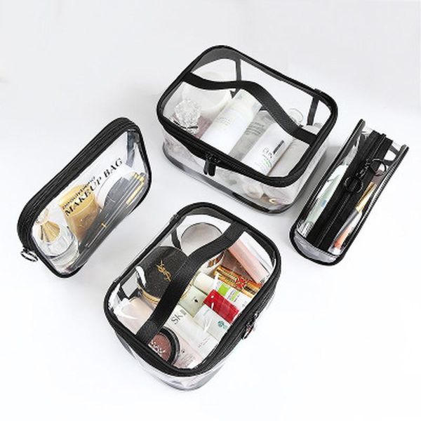 

waterproof transparent pvc bath cosmetic bag women make up case travel zipper makeup beauty wash organizer toiletry storage kit