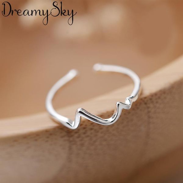 

wedding rings dreamysky real 925 sterling silver for women engagement jewelry geometric antique open finger bijoux, Slivery;golden