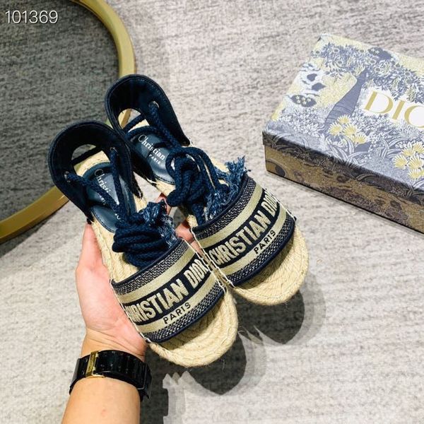 

dio's embroidered fisherman's shoes slippers 2021 summer sandals linen cross strap flat bottomed open toe roman women's shoes, Black