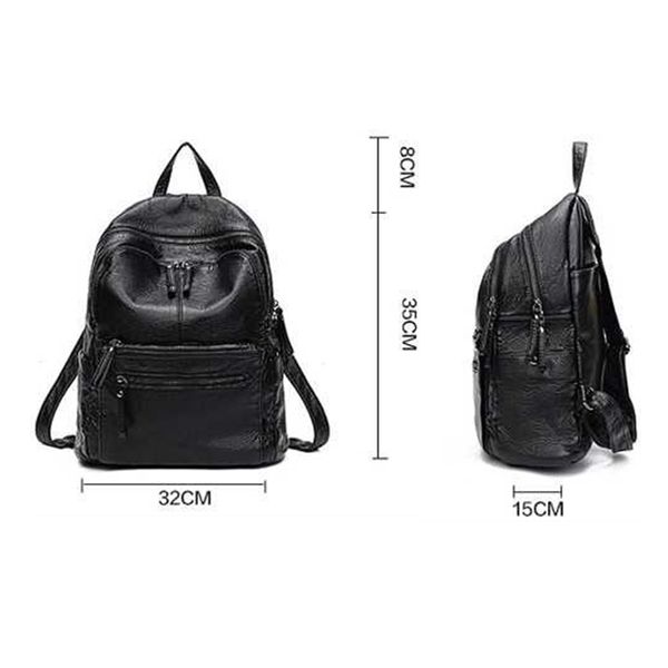 

soft pu leather backpack female black fashion waterproof womens back pack ladies simple trend 2020 women backbag