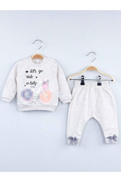

clothing sets cream winter girls baby 2 li suit, White