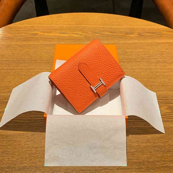 

luxury handbags storage family wallet women's short card bag small, exquisite high-grade one f bag mini leather two fold