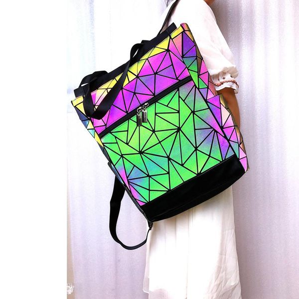 

backpack luminous travel daypacks lapbackbag holographic female shoulder bag large school mochilas girl women