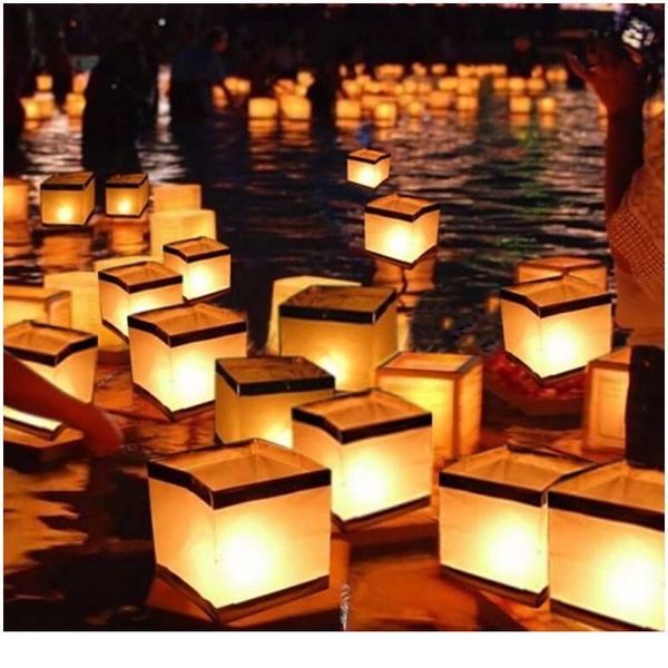 

floating water square lantern paper lanterns wishing lantern floating candle for party birthday wedding festival de qylikt