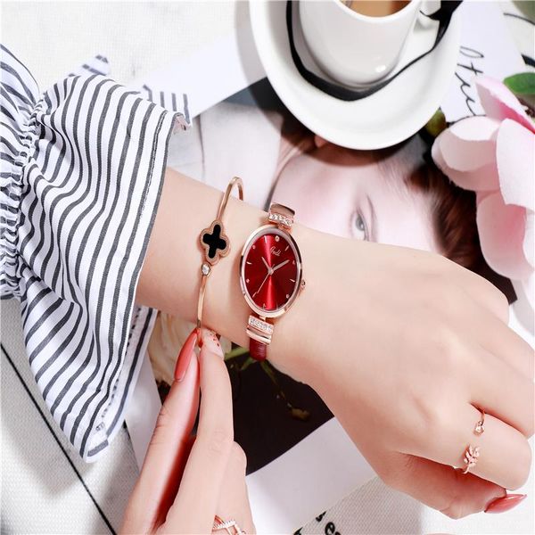 

wristwatches watch women quartz ladies luxury fine leather belt watches waterproof diamond fashion round big dial gift, Slivery;brown