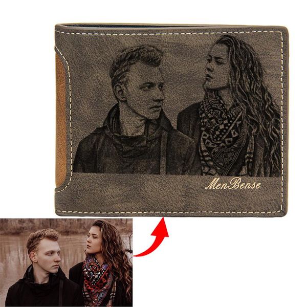 

wallets custom wallet men short casual splicing pu leather three fold multiple card slots standard po engraving text, Red;black