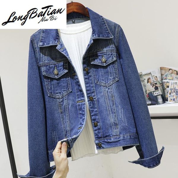 

women's jackets harajuku denim women spring autumn woman casual jeans jacket big size slim long sleeve jean coat female short outerwear, Black;brown