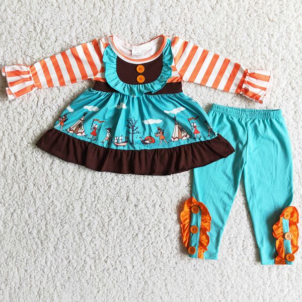 

wholesale kids designer clothes girl sets boutique baby girls clothing pumpkin tunic legging halloween thanksgiving outfits fashion fall tod, White