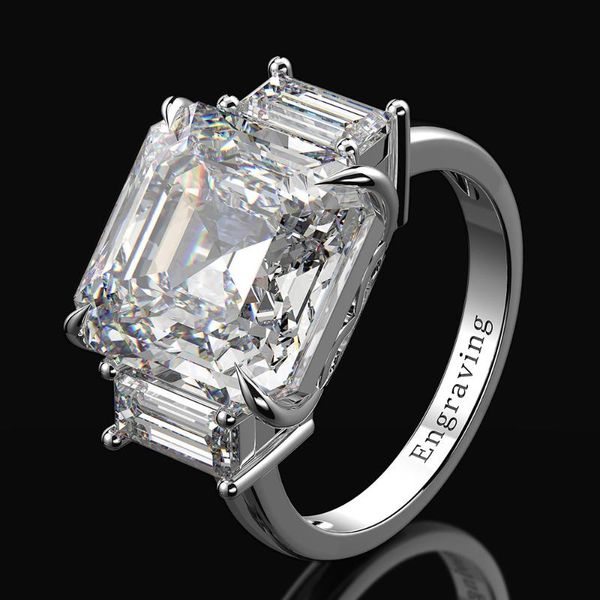 

cluster rings brand 100% real s925 sterling silver large zircon twinkle fine jewelry accessories 3 color lady, Golden;silver