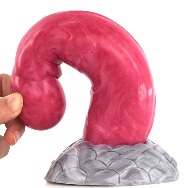 Massagem yc-401 mini tamanho dildo longo 19.5cm silicone anal plug brinquedos sexuais para mulheres masturbação massagem labia adulto produto produto