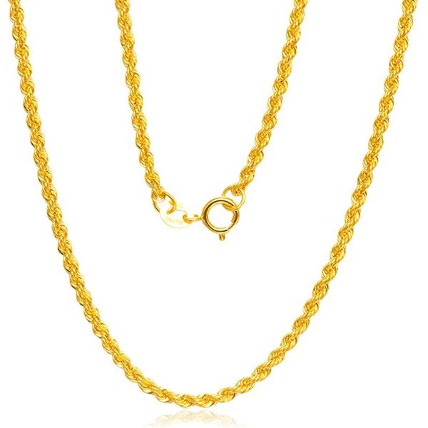 

chains pure 18k yellow gold necklace chain au750 rope women, Silver