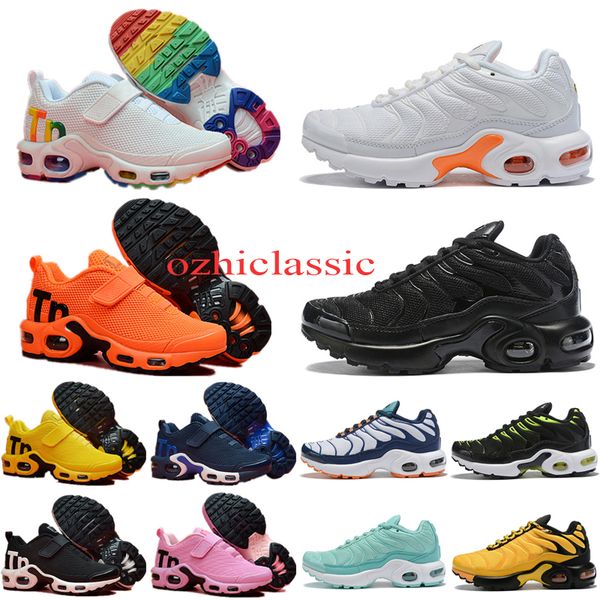 

designer toddler tn mercurial kids girl shoes children plus boys girls running sports sneakers trainer tns chaussures pour enfant, Black