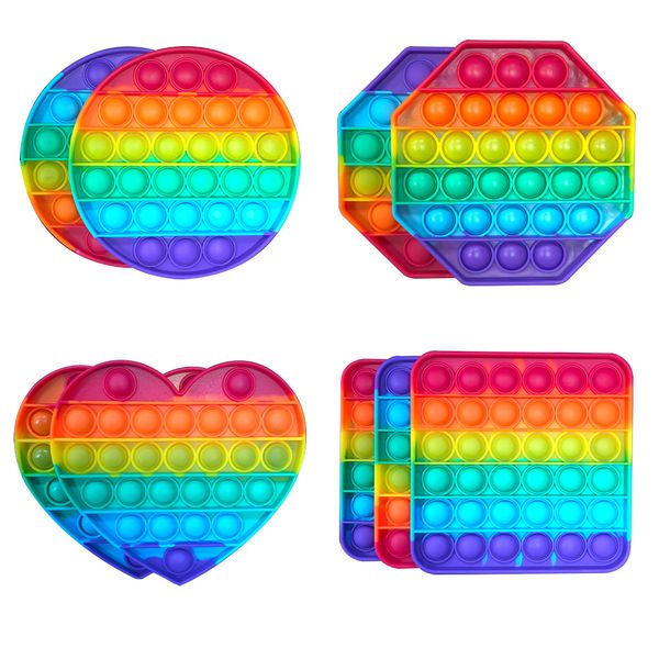 

push pop fidget toy rainbow bubble sensory autism special needs stress reliever it squeeze sensory toy for kids family by dhl