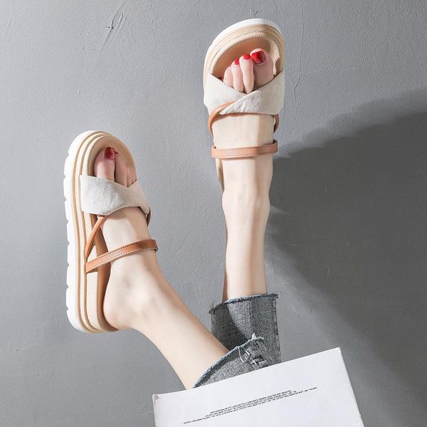 

slippers mazefeng 2021 women fashion green ladies flat heel slides summer outdoor beach slip on sandal shoes female flip flops, Black