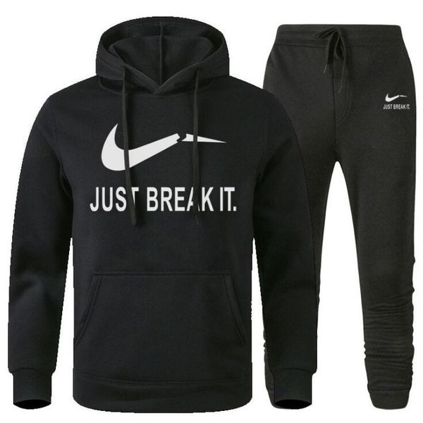

tracksuit men fashion hoodies cotton men suits sets men sweatshirts+sweatpants autumn winter fleece hooded pullover plus size s-3xl, Gray