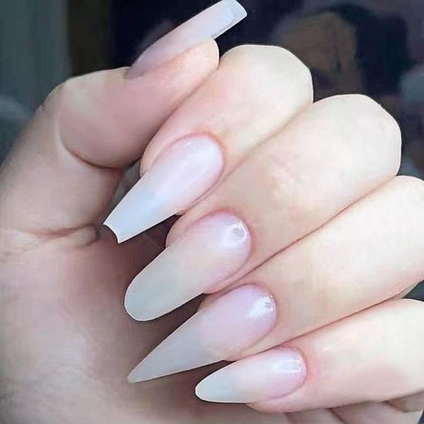 

false nails 500pcs fake transparent natural color ballet full sticker nail art tools manicure beauty salons, Red;gold