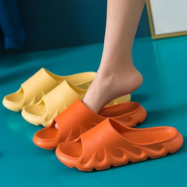 

slippers summer beach slides women men sandals flip flops cute 3d flame platform thick soled ladies girls couples bathroom shoes, Black