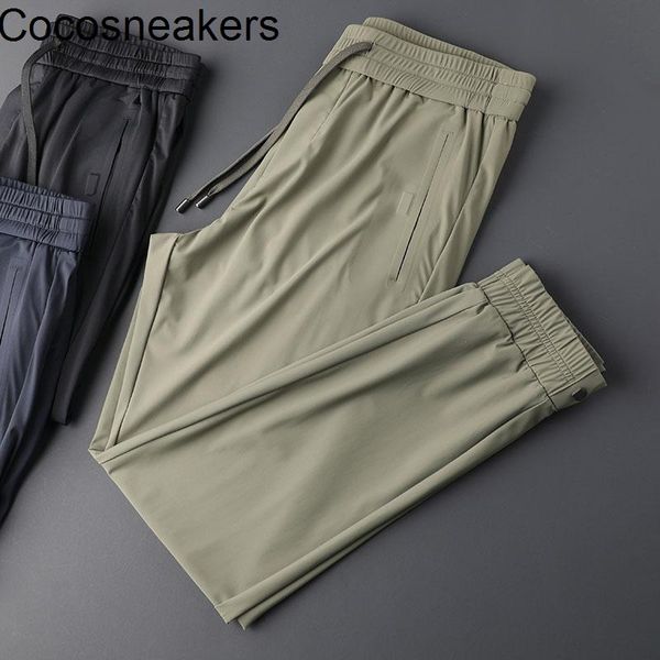

women's pants & capris jsbd summer cool silky men's thin rubber pressing quick drying high elastic slim casual small legged, Black;white