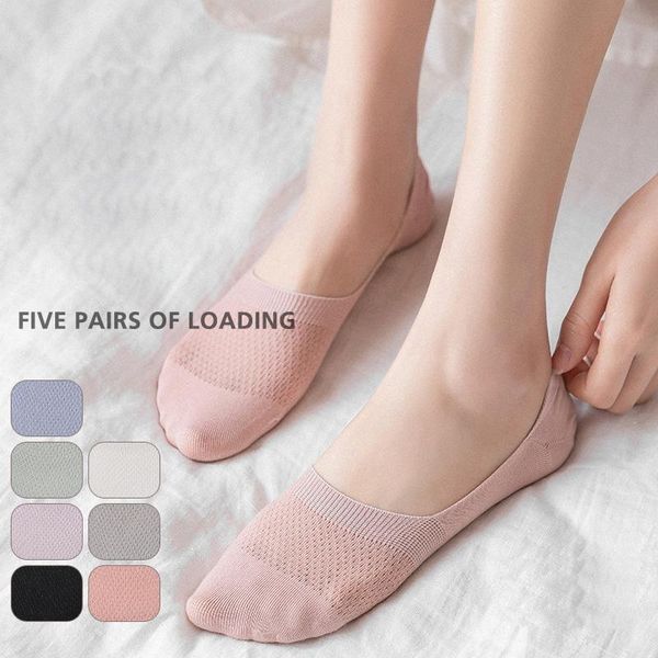 

socks & hosiery 5 pairs/set men women bamboo fiber loafer boat liner low cut no show invisible for summer breathable 3 colors casual, Black;white