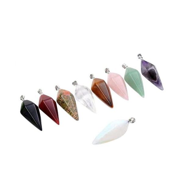 

wholesale- 2015 sell fashion and cute pendulum healing dowsing reiki chakra crystal pendant for chain jlldnj soif, Black