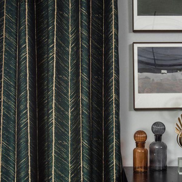 

curtain & drapes luxury golden curtains for the living room modern blackish green bedroom high-grade texture window panel custom made