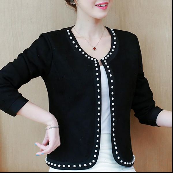 

coats and jackets women long sleeve jacket women fashion womens jackets 2021 beading coat women 3xl 4xl plus size jacekt b886, Black;brown