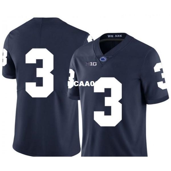 

001 penn state nittany lion ricky slade #3 real full embroidery college jersey size s-4xl or custom any name or number jersey, Black