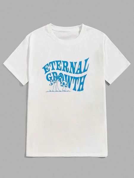 

romwe guys mushroom letter graphic tee 78vr#, White;black