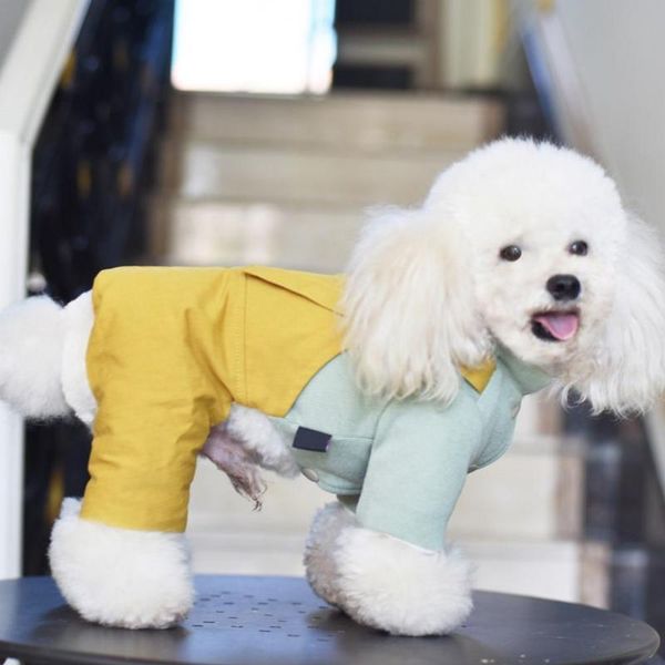 

dog apparel pet jumpsuit round neck cozy sweat-absorbent teddy winter