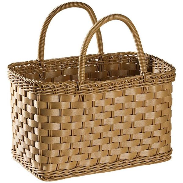 

baking & pastry tools imitated rattan wicker handmade shopping basket, large-capacity portable flower fruit basket picnic bread
