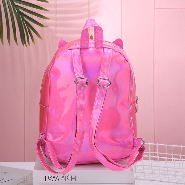 

unicorn girls backpack childrens cute school bags for teenage girls laser leather kids bagpack pink mochila infantil escolar
