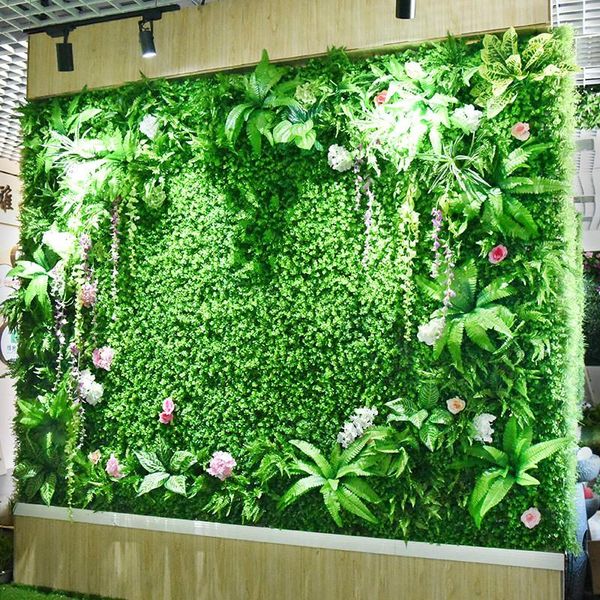 

decorative flowers & wreaths green artificial plant wall eucalyptus lawn plastic grass diy custom made balcony el shopping mall landscape de