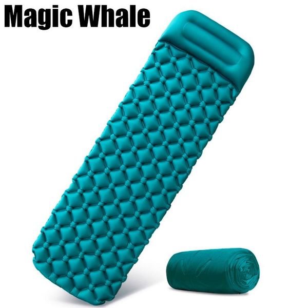 

sleeping bags inflatable pad camping mat with pillow air mattress cushion sofa three seasons (f)