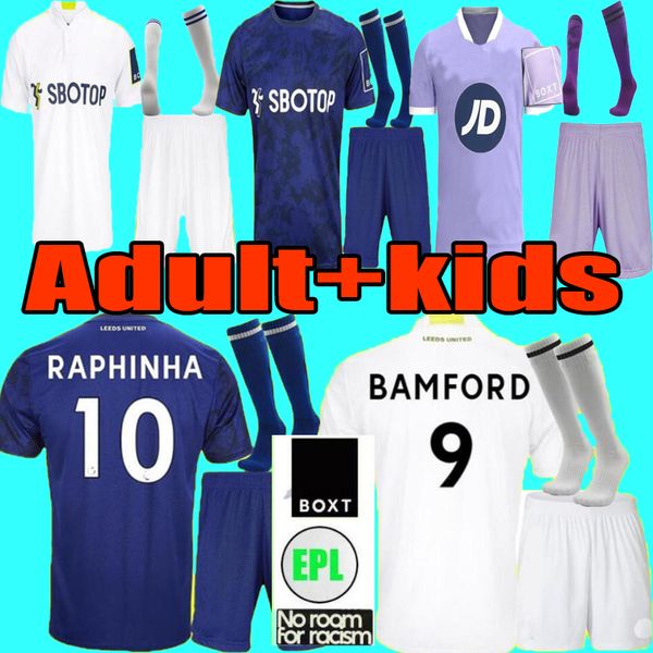 

kids kit 21 22 leeds soccer jerseys set united player fans version 2021 2022 harrison hernandez costa bamford alioski football shirt uniform, Black;yellow