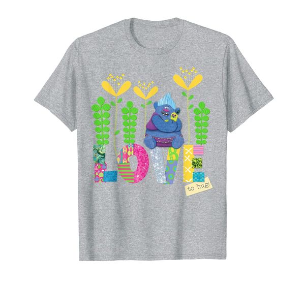 

dreamworks' trolls love to hug biggie t-shirt, White;black